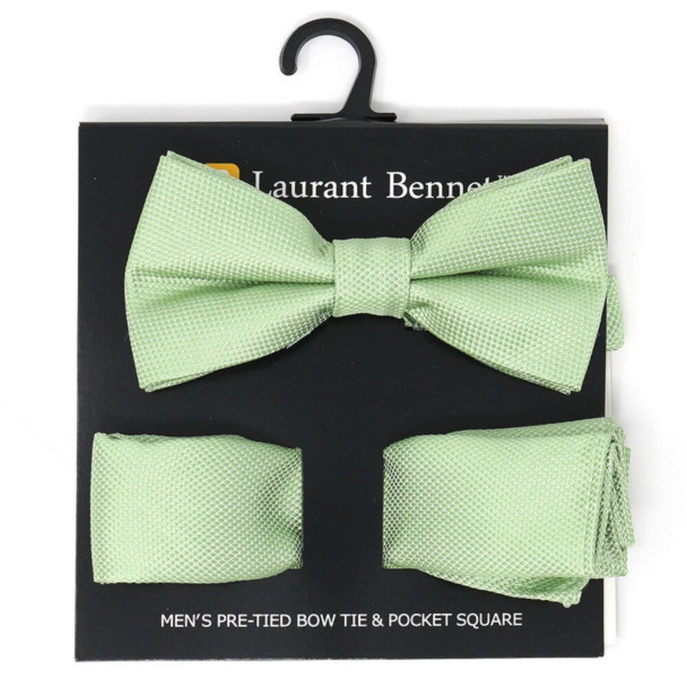 Bow Tie and Pocket Square/ Hanky Set - Mint Green/ Sea Foam - NWT